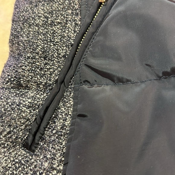 Ci Sono Navy Faux Sherpa Lined Front Zippered Mixed Material Puffer Vest Small - Picture 10 of 12